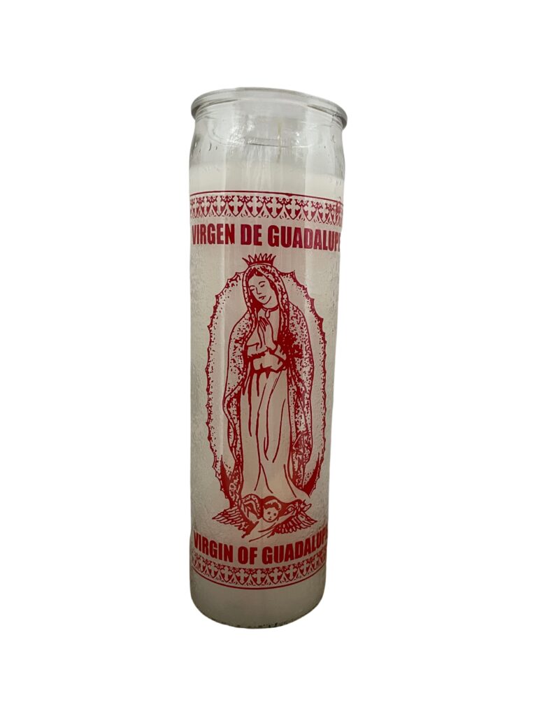 Veladora Religiosa Virgen De Guadalupe Blanca Angel S Spiritual